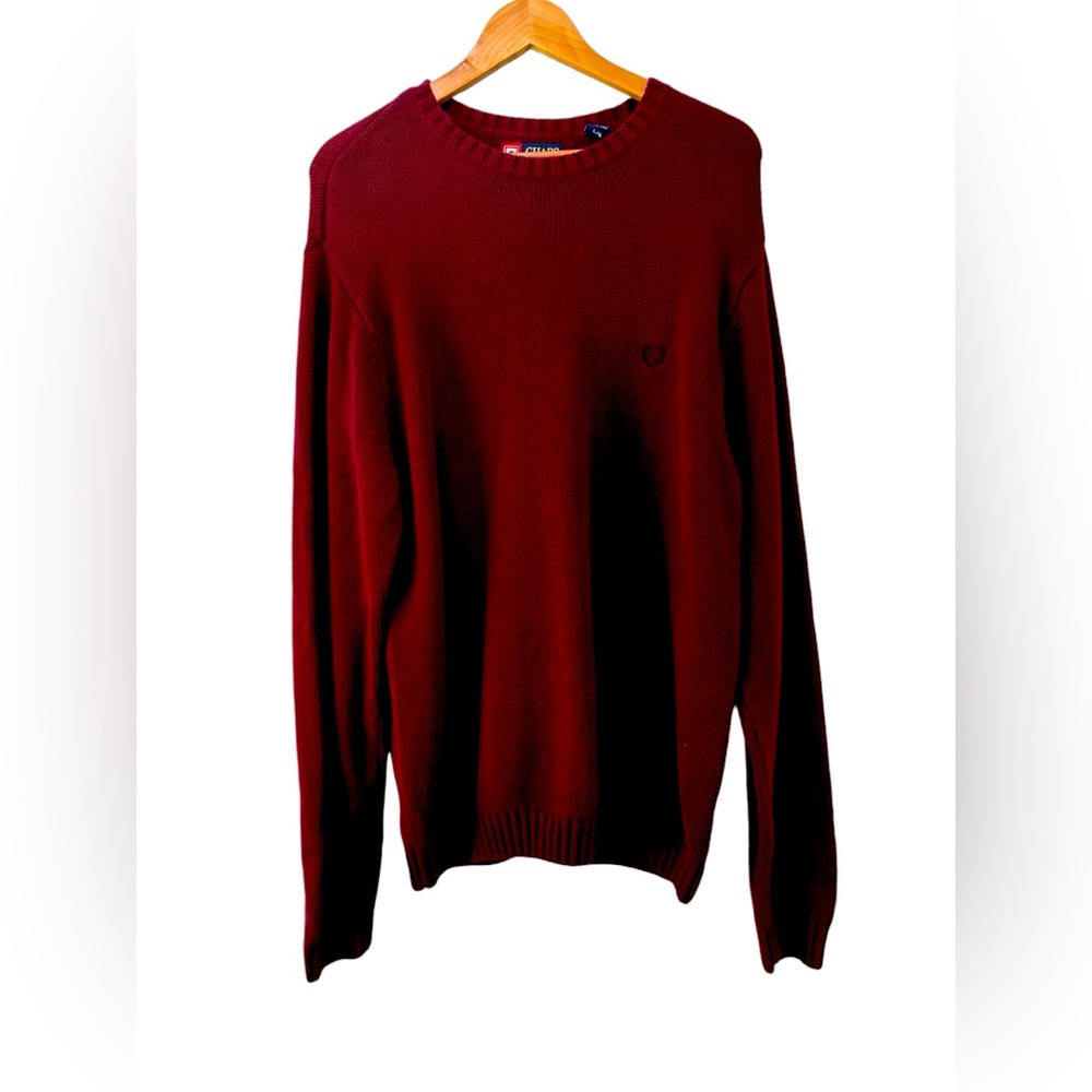 Chaps Ralph Lauren Sweater Maroon Crew Neck Boucle‎ Men’s Size Large